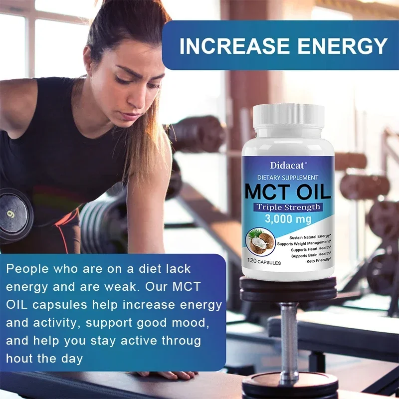 MCT Oil Capsules 3000 Mg - Great for Ketogenic Diet, Ketosis & Ketogenic Diet, Healthy Weight Management, Heart & Brain Health