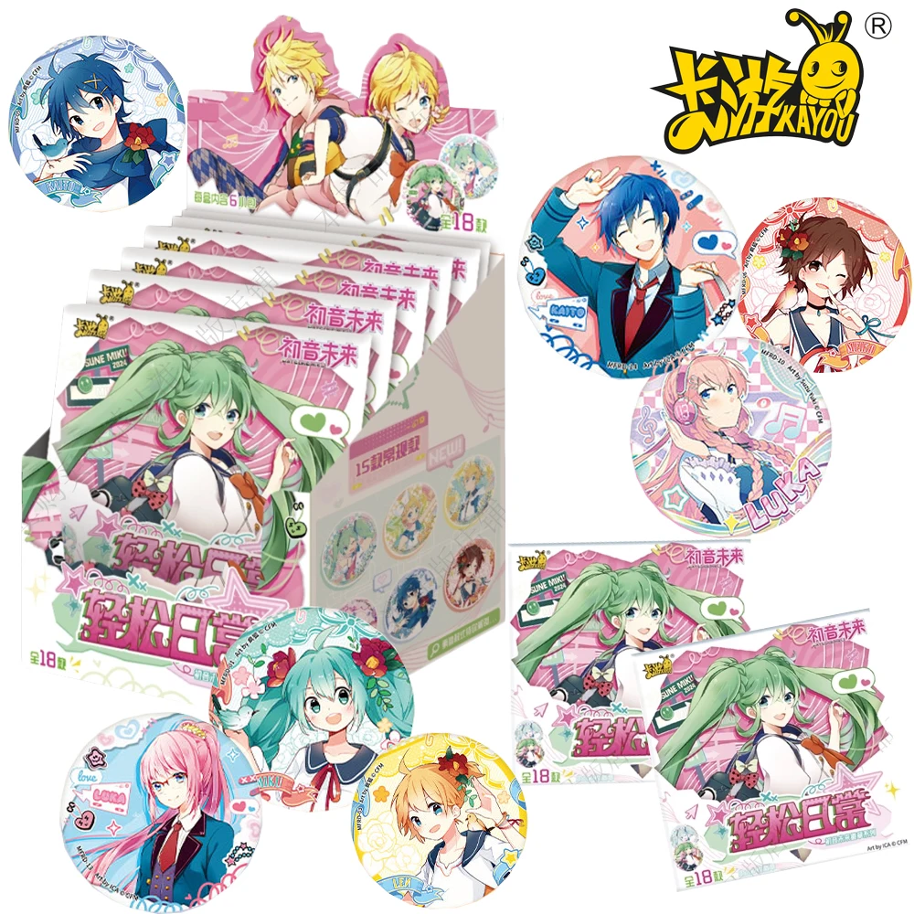 

New KAYOU Genuine Hatsune Miku Tinplate Badges High Quality Brooch MEITO KAIKO Cute Characters Goods Christmas Gifts for Kids