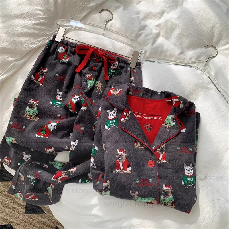 

Рождественская вечеринка, мультяшная пижама, домашняя одежда, осенне-зимняя домашняя одежда, женский пижамный костюм, женская одежда для сна, хлопковая ночная рубашка, наряд