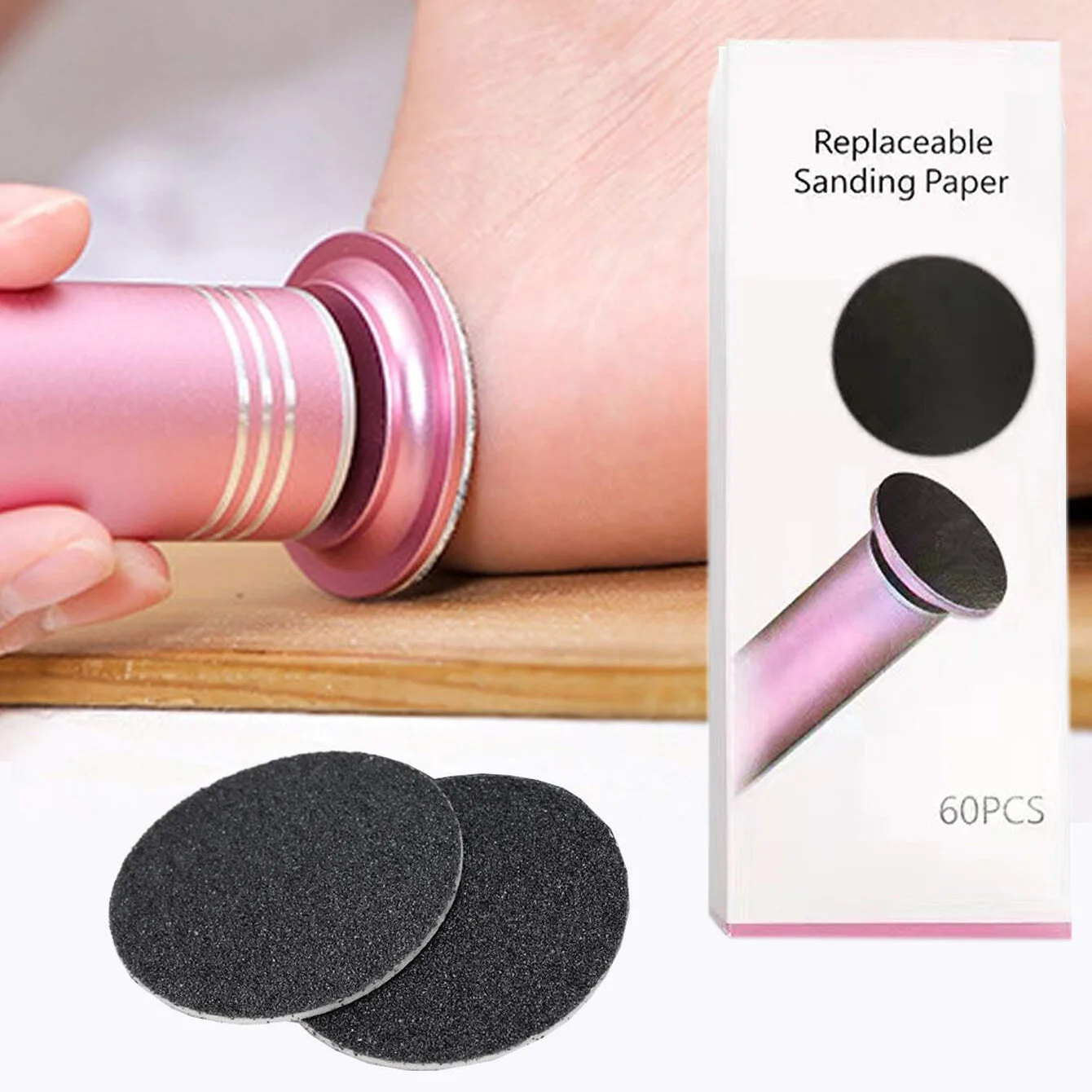 60 قطعة مزيج حصى ملف القدم الصنفرة أقراص 43 مللي متر حجم قياسي استبدال منصات ل آلة باديكير كهربائية قيمة كومبو مجموعة إزالة #3