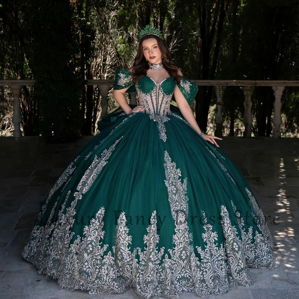 

Elegant Crystal Quinceanera Dresses 2025 Applique Ball Gowns for Girl Sweet 16 Birthday Party Customized vestidos de 15 rosa