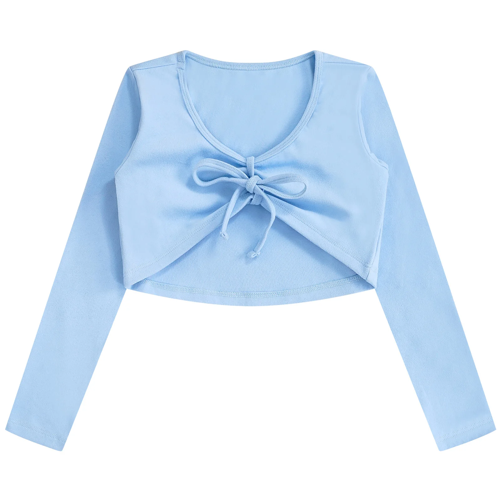 Kids Girls Ballet Dance Top Sleeve Tie Top Crop Top Long Dance Coat Gymnastic Yoga Training Athletic Performance Dance Top