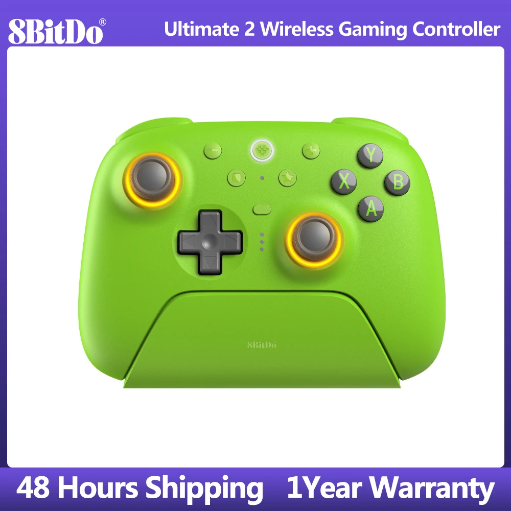 8BitDo Ultimate 2 2.4g Wireless Controller，New Color Green Gamepad With TMR Joystick For PC , Windows 10,11 , Android