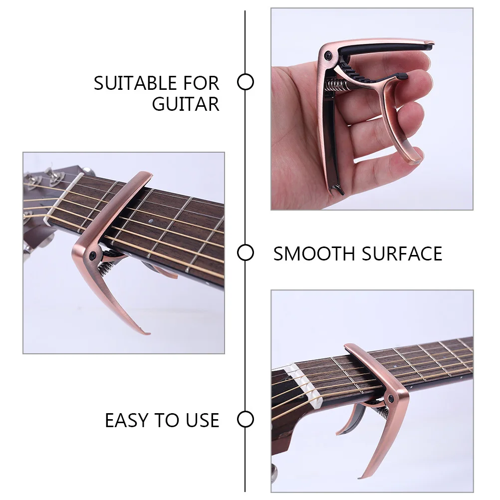 جيتار كابو معدني صوتي شعبي كلاسيكي كهربائي القيثارة المشبك ملحق تصميم متين وخفيف الوزن لسهولة الاستخدام