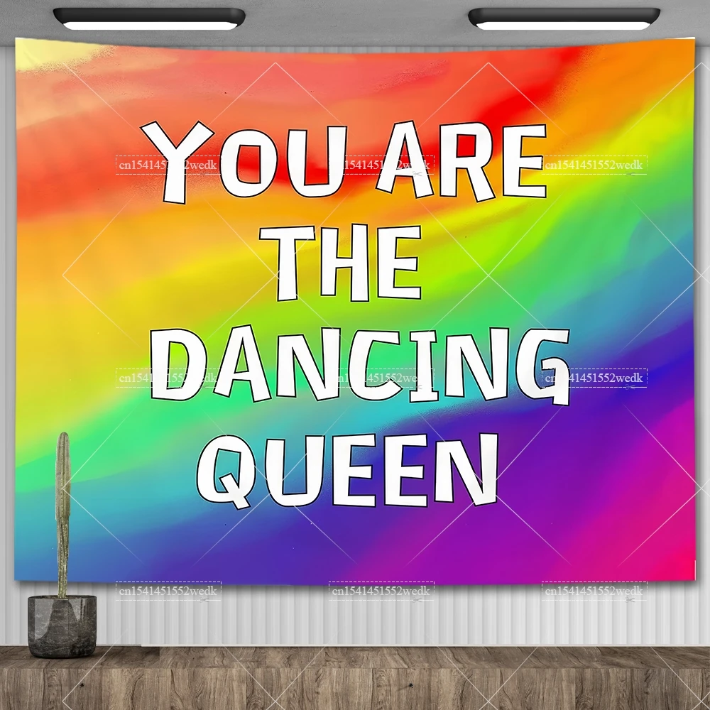 Mamma Mia You Are The Dancing Queen Flag Here I Go Again Meme Tapestry College Dorm Party Backdrops Aesthetic Room Decor Banners