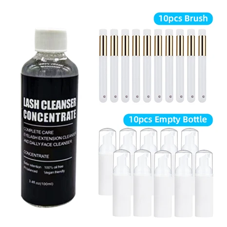 Wimperverlenging Shampoo Concentraat Kit 100ml Wimperbad Schuimreiniger Mousse Geschikt voor dagelijks gebruik gezichtsreiniger concentraten