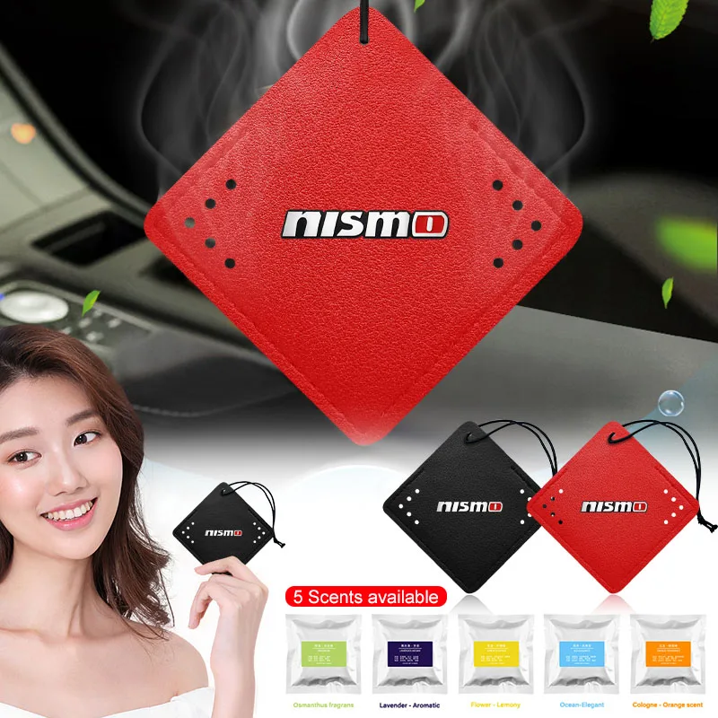 For Nismo Nissan Juke Tiida Teana GTR 350Z 370Z 240SX Car Aromatherapy Diffuser Necklace Fresh Air Suede Pendant 6 Scents