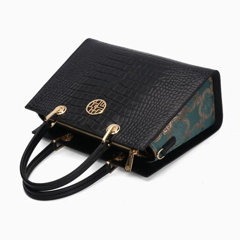 Luxury designer handbag Chinese embroidery bag fashion Women\'s handbag real cowhide bag Women\'s bag high quality genuine leather