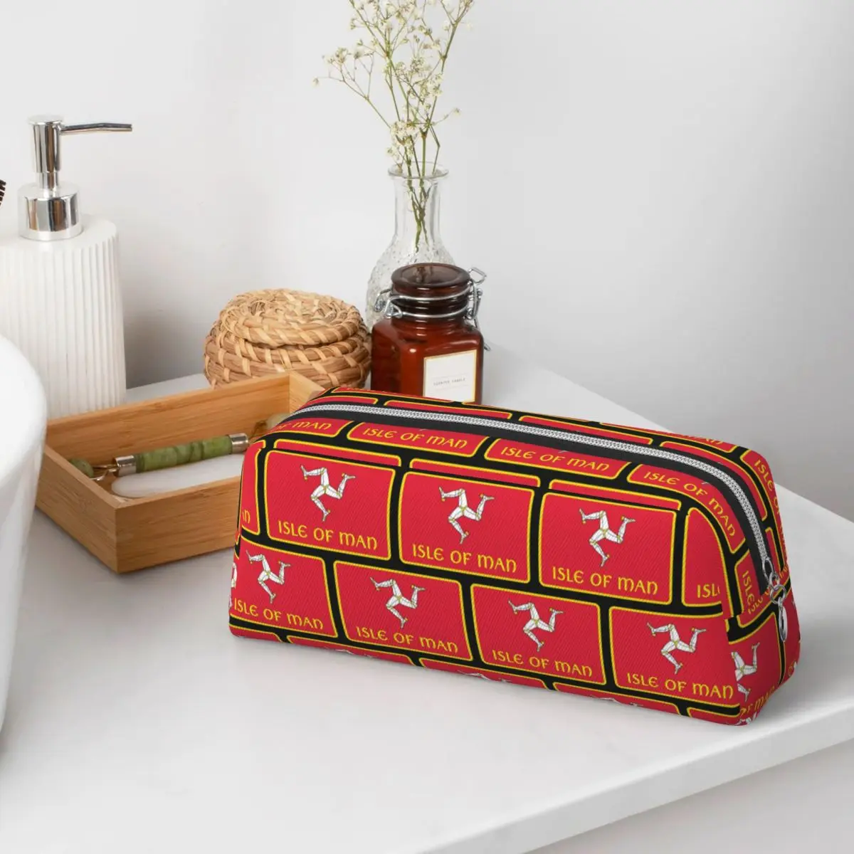 Isle Of Man Motorcycle Racing Pencil Cases for Student School Pen Box Pencil Bag Pencil Pouch Pen Holder