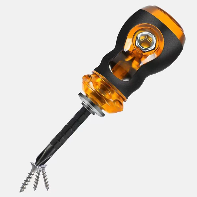 2 in 1 Ratchet Screwdriver Set Short Handle Slotted Cross Screwdriver Household Tool Multifunction Magnetic Telescopic