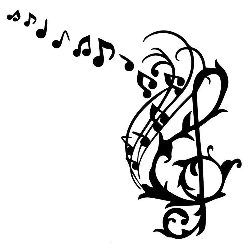 

Car Stickers Music Notes Fashion PVC Car Decoration Accessories Decals Creative Waterproof Sunscreen Black/white,17cm*17cm