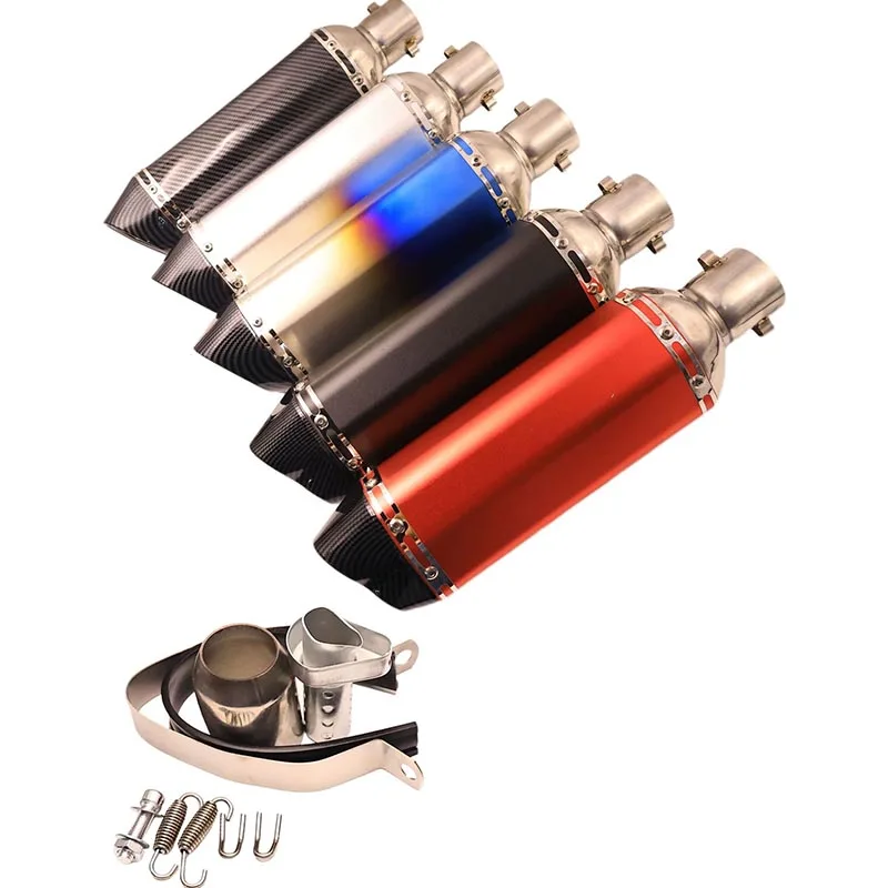 

Universal 51mm Motorcycle exhaust muffler for NINJA400 Z400 mt07 MT09 S1000R R3 ZX4R CBR650 GIXXER125 300MM 370MM 470MM