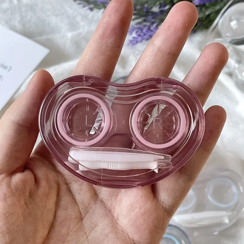 Contact Lens Case Portable Transparent Simple One-piece Companion Case Contact Lens Double Case No Need To Twist The Lid