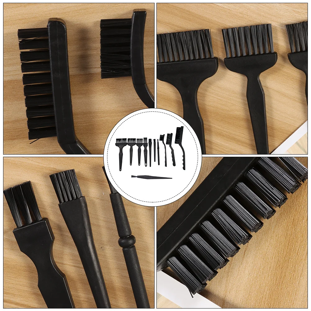 مجموعة فرش مضادة للكهرباء الساكنة مكونة من 11 قطعة من البلاستيك الفاخر صغيرة الحجم وخفيفة الوزن لتنظيف المساحات التي يصعب الوصول إلى لوحة مفاتيح وحدة المعالجة المركزية للهاتف