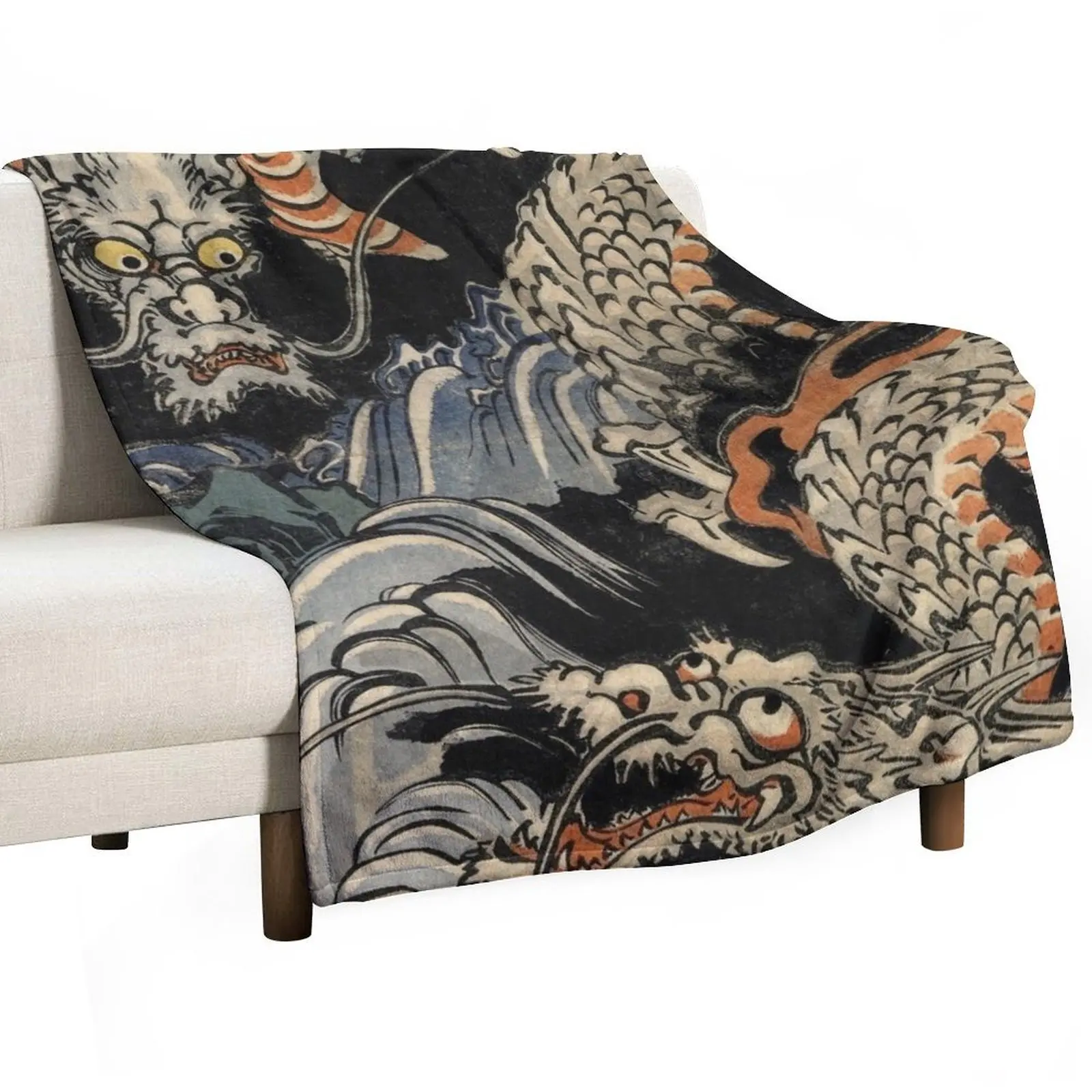 

Utagawa Kuniyoshi - Dragons Throw Blanket sofa bed Large Decoratives Tourist Blankets