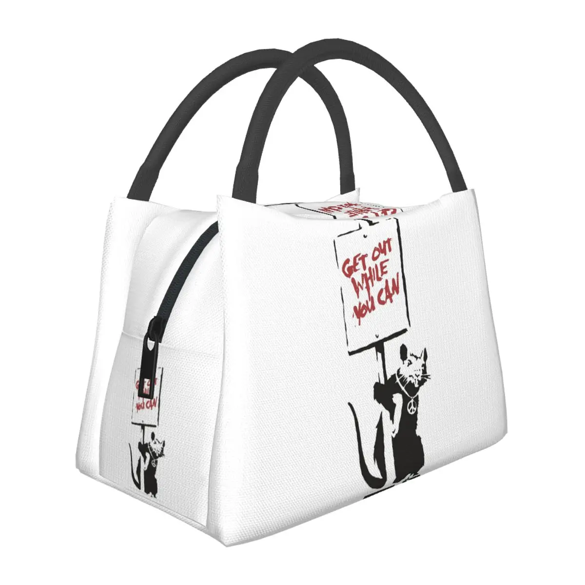 Get Out While You Can Banksy Graffiti Insulated Lunch Bag for School Picnic Storage Food Boxes Portable Cooler Thermal Lunch Box