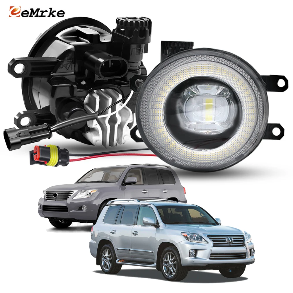 

Светодиодные противотуманные фары для Lexus LX570 J200 2008-2015 Angel Eye DRL PTF с линзами, передний бампер, дневные ходовые огни, противотуманные фары дальнего света