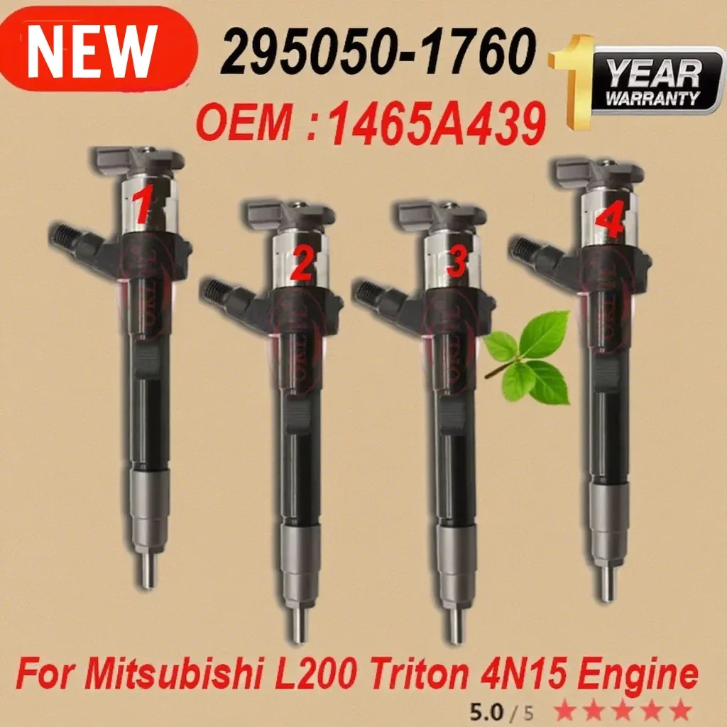4 шт. 295050-1760 1465A439 AUTO топливная форсунка Common Rail 295050 1760 2950501760 для двигателя Mitsubishi L200 Triton 4N15