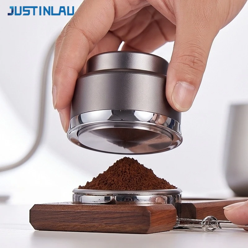 JUSTINLAU 51/53mm Coffee Tamper 304 Stainless Steel Distributor Espresso Spring‑loaded Constant‑Force Press Tamper Barista Tools