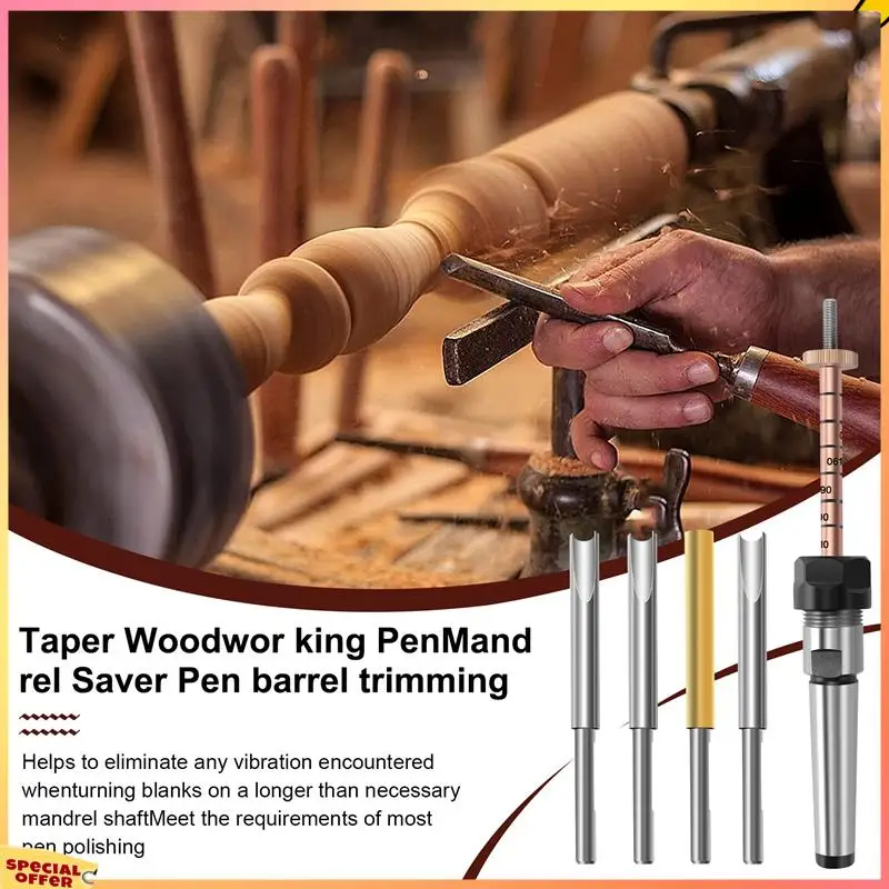 

ABFI Pen Making Kit Pen Shaft And Pen Holder Trimming Set Wood Turning Mandrel For Making Pen Woodworking Lathe Accessories