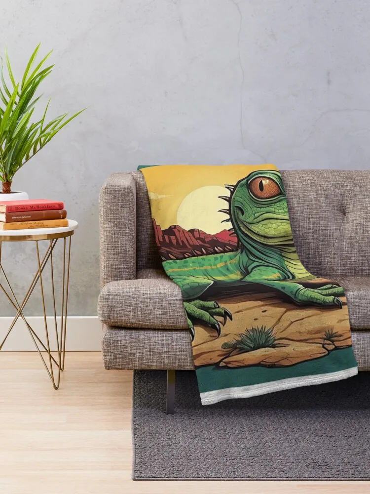 Tucson Lizard on a Rock Throw Blanket Kid'S Softest for winter Bed linens Blankets