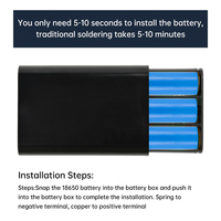 DC 12V Rechargeable Equal Voltage UPS Battery Pack 3pcs 18650 No Soldering DIY Kit w/ Protector w/ DC Holder 5.5*2.1mm