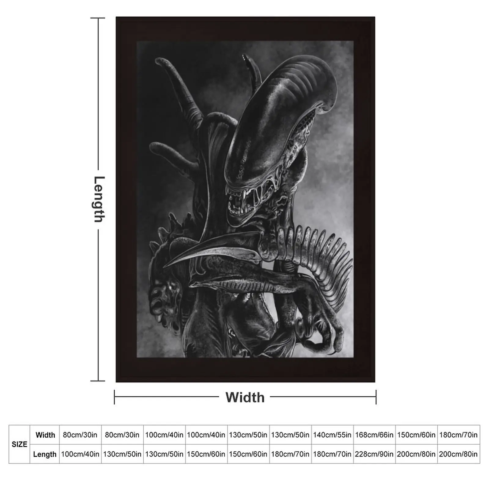 Xenomorph Throw Blanket Personalized Gift For Decorative Sofa for winter Thermal wednesday Hair Blankets