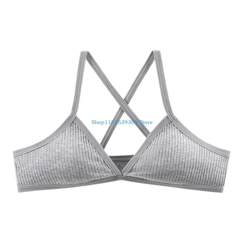 400A Women Breathable Ribbed Cotton Wirefree Sports Bra Back Design Bralette For Yoga Gym Workouts And Casual Wear