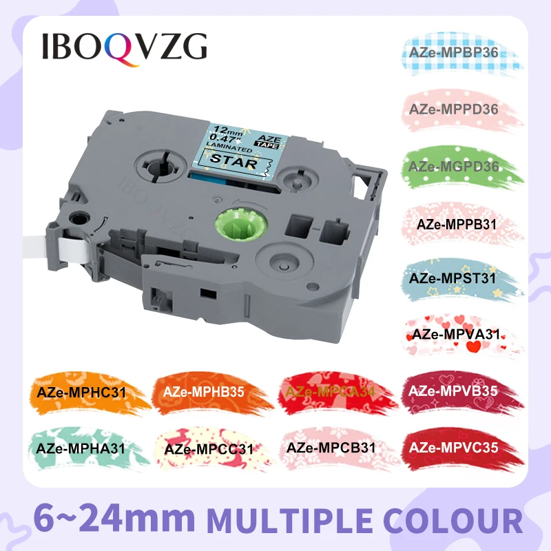 IBOQVZG Pattern Tapes Compatible laminated tze 231 tze631 12mm tze tape tze-231 tz-231 For Brother p-touch H100 printer tze-131