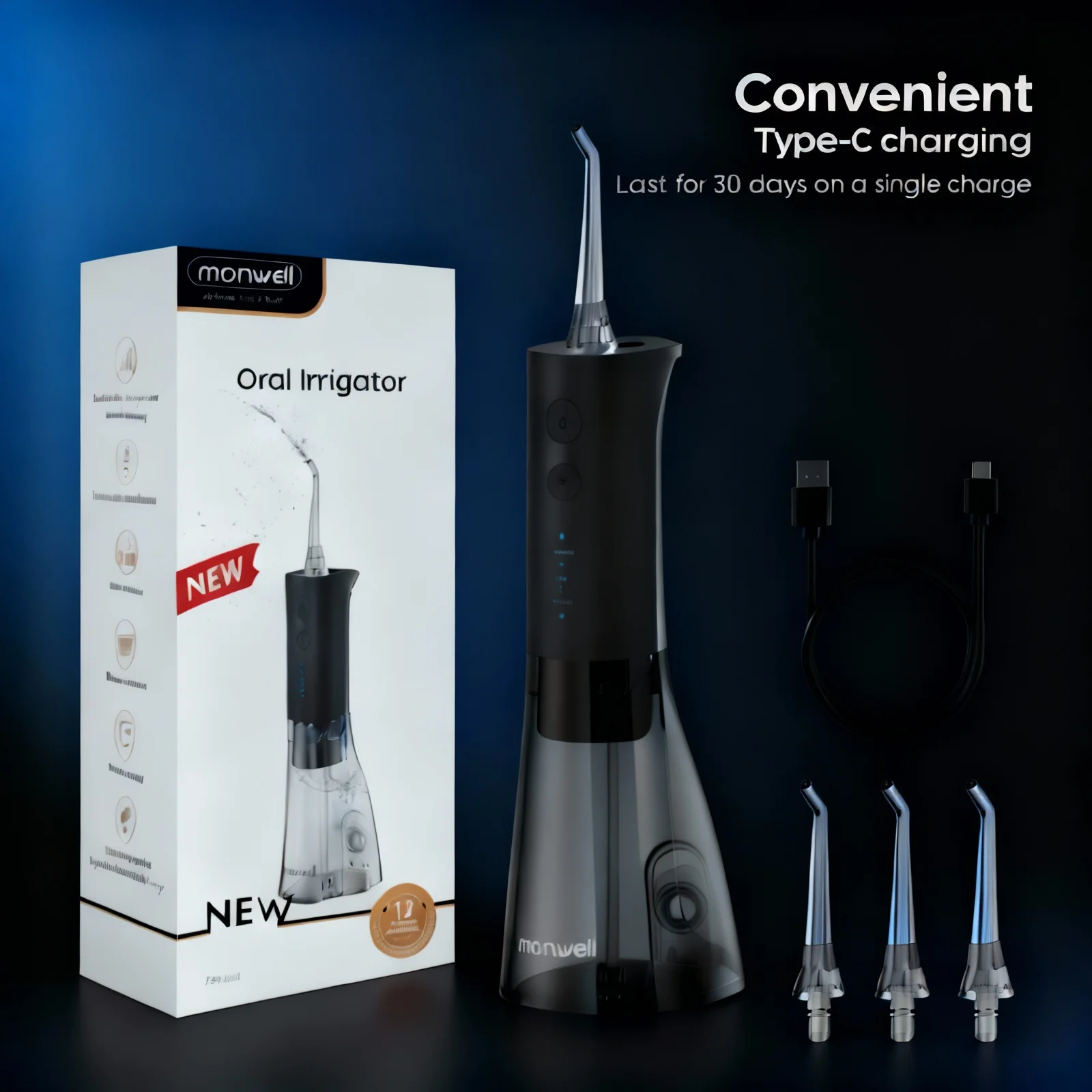 

Water Dental Flosser Teeth Pick -Portable Oral Irrigator with 3 Modes, Rechargeable IPX7 Waterproof Orthodontic Teeth Cleaner