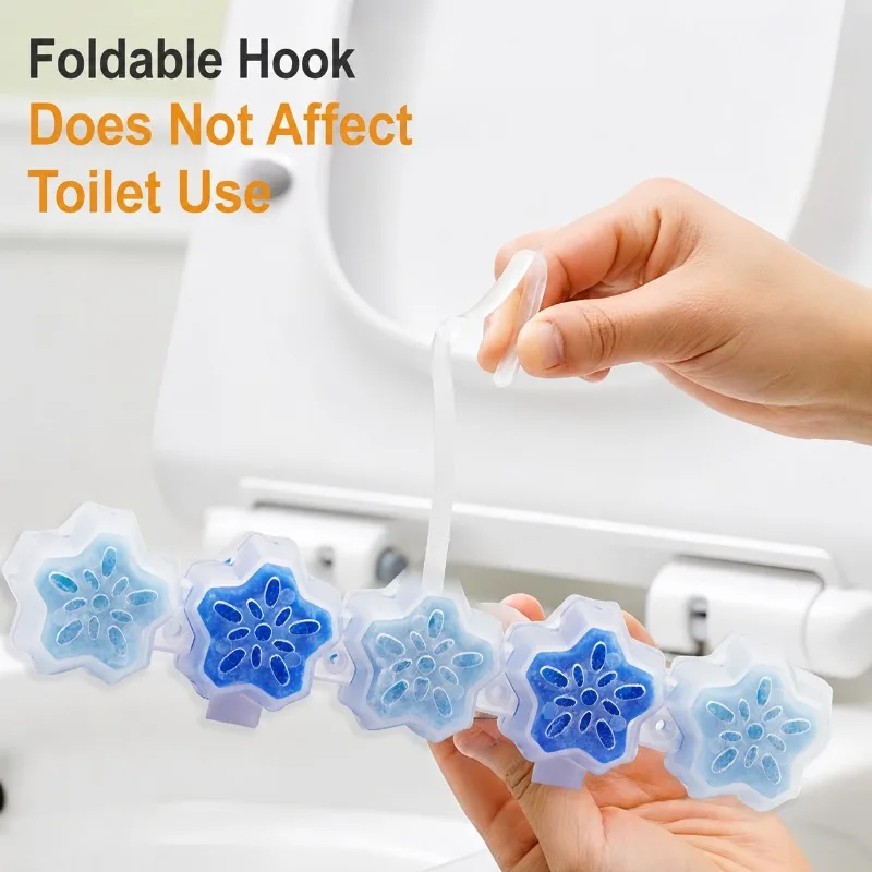 Toilet Cleaning Block Blue Bubble Hanging Basket Antibacterial Deodorizing Multi-effect Tank Cleaner Bathroom Scale Remover view 2