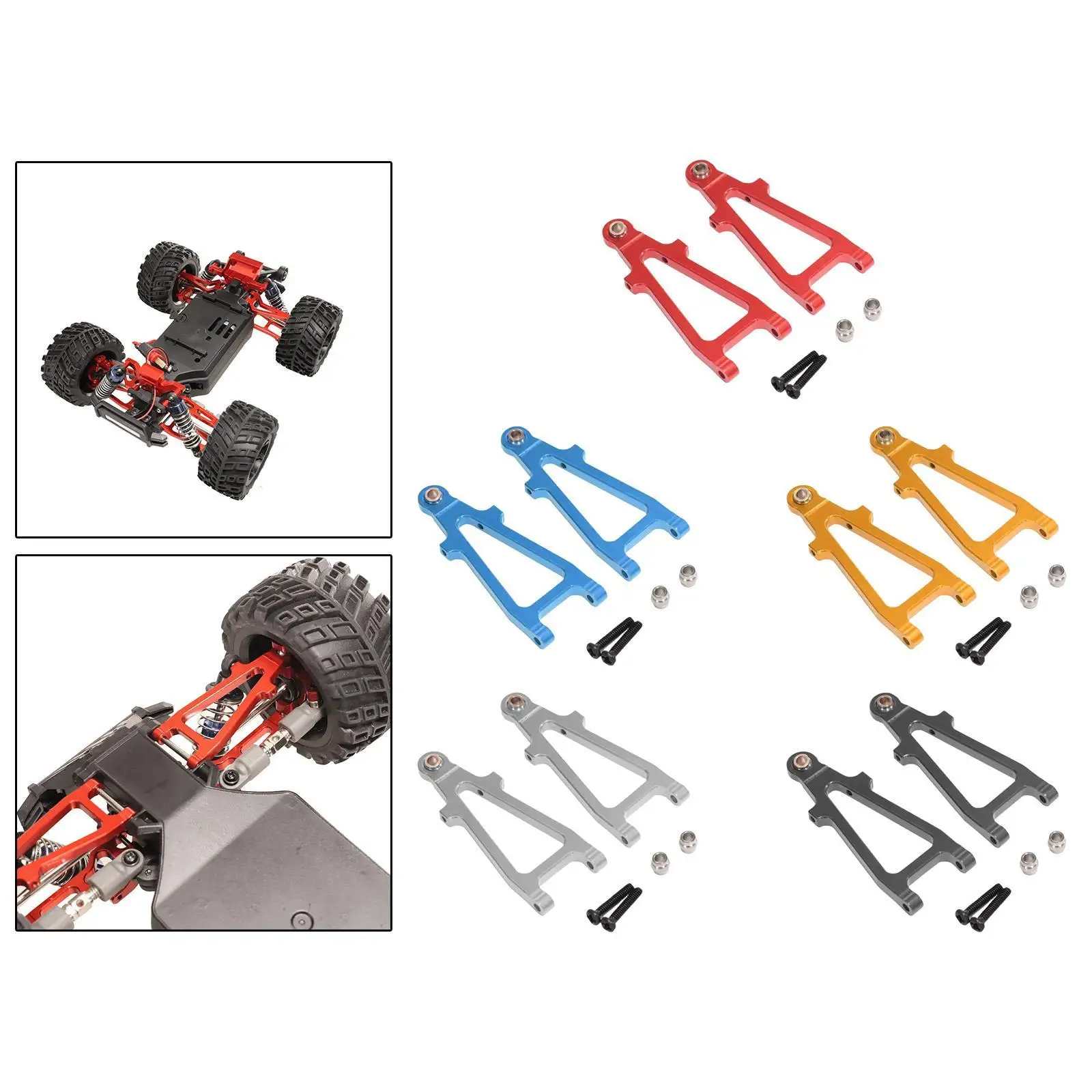 2x piezas de repuesto de brazos oscilantes inferiores delanteros de coche RC escala 1:20 resistente fácil