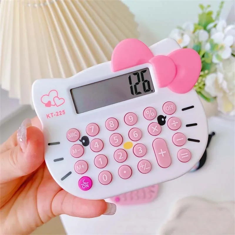 Miniso Sanrio, Hello Kitty Kuromi Kawaii аниме калькулятор Математика класс Канцтовары детская игрушка офис студенческий калькулятор подарок