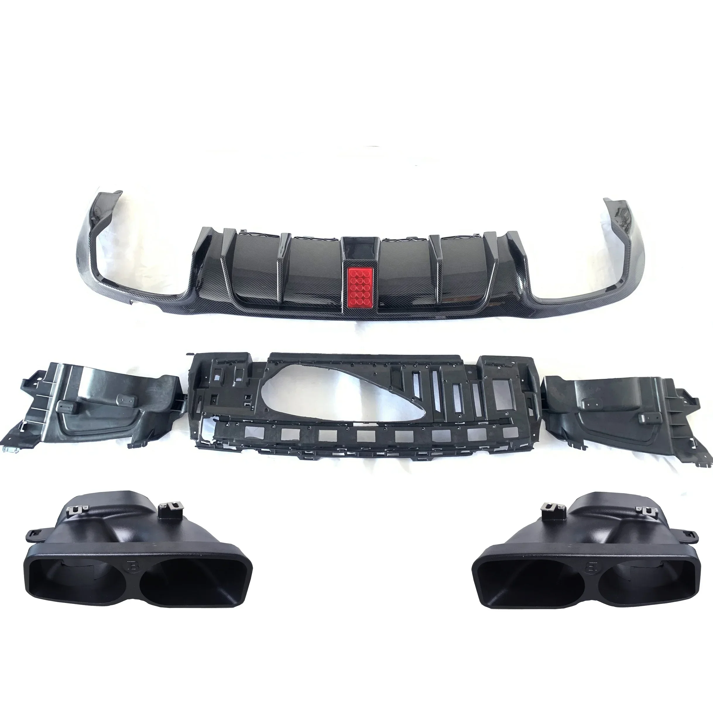 

Best Seller Top Quality Brabuz Style Rear Diffuser With Exhaust Tips For 2016+ Mercedes-Benz E CLASS W213 E200 E300 E320 E63