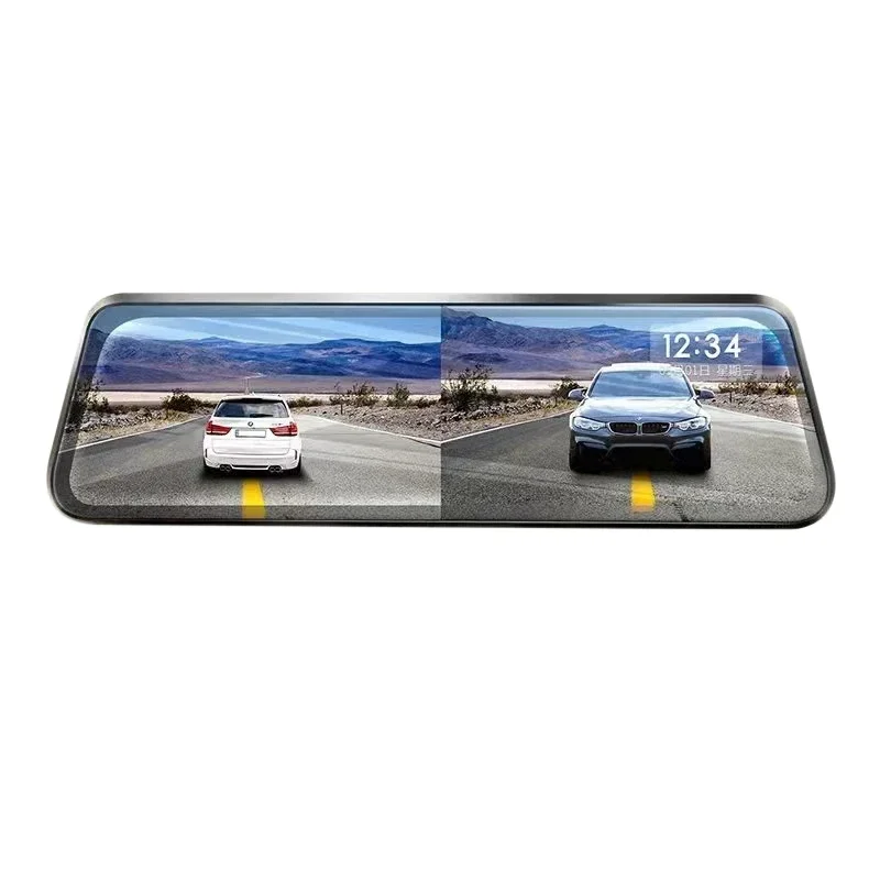 Panoramic reversing image dual-lens night vision driving recorder