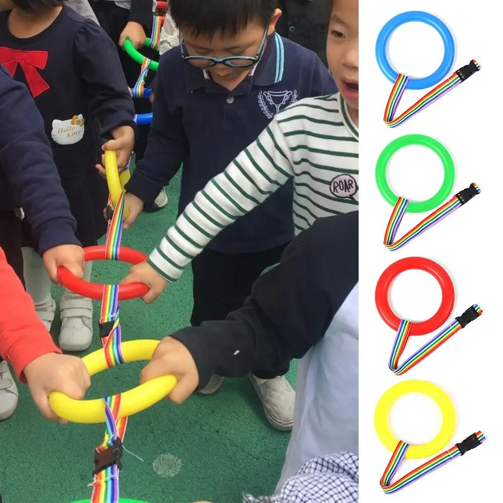 Portable Anti-lost Walking Rope Colorful Transition Kid Belt Rings Extendable Safety Sling Outdoor