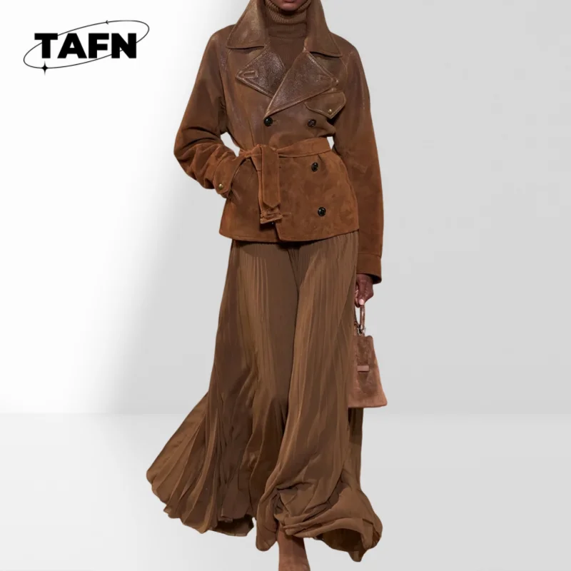 Sleek Leather Jackets for Men & Women, Fashionable & Durable Soft and Stylish Wool Jackets for Women, Perfect for WinterAH2209