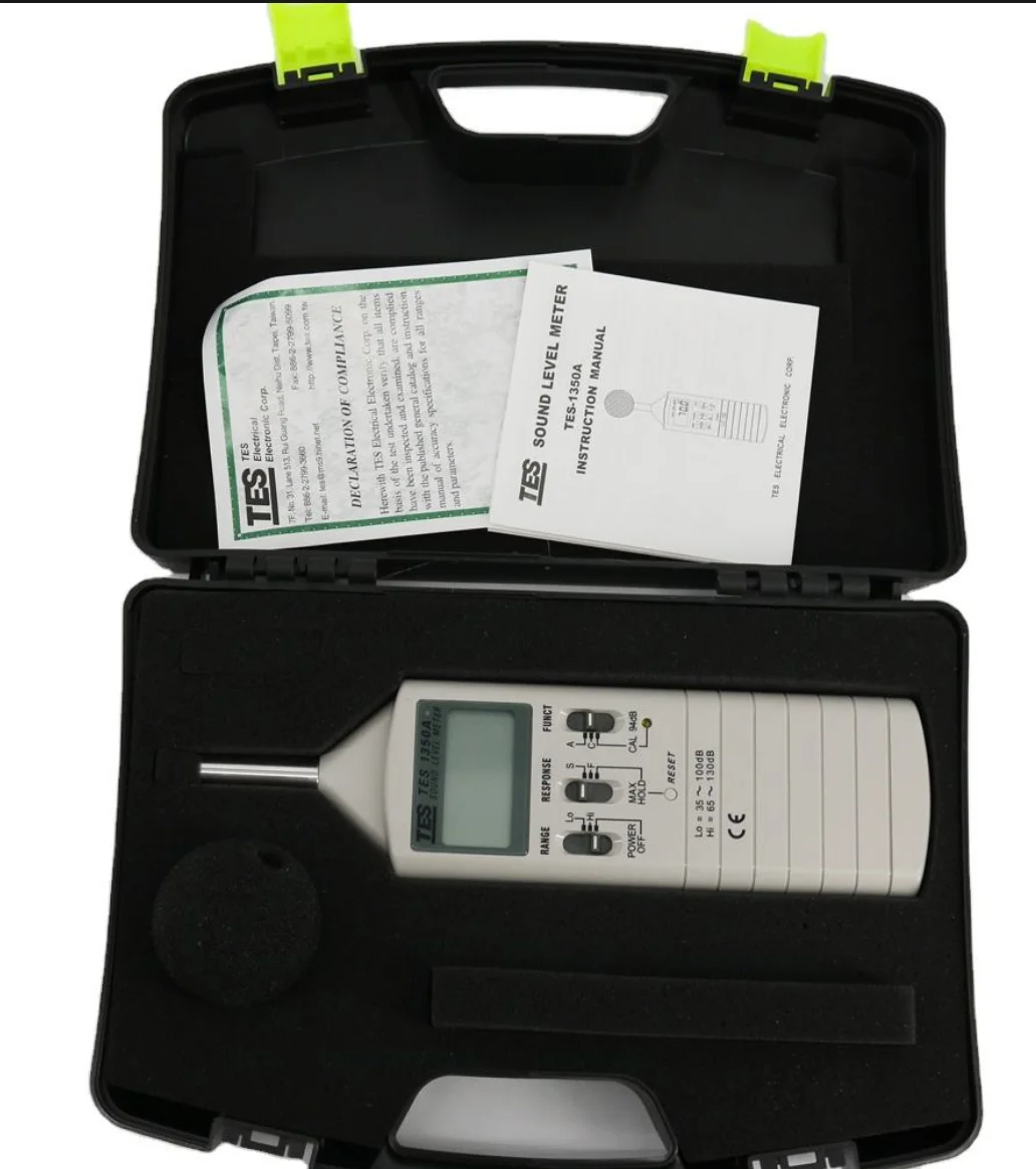 

TES-1350A Digital Sound Level Meter Sound Analyzer Noise Dose Meter Frequency Range 31.5Hz to 8KHz