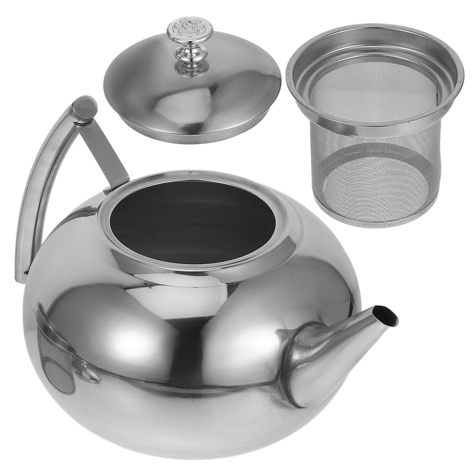 

Stainless Steel Teapot Multifunctional Vintage Design Built-In Filter Tea For Home Commercial Use Checkered Pattern