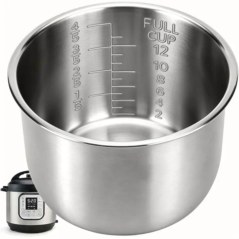 VEHO-Stainless Steel Inner Pot For Instant Pot 6 Quart 304 (18/8) Food-Grade Instantpot Replacement Insert Pot