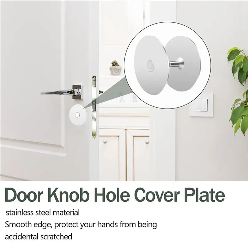 【FLASH DEAL】6 Set Door Hole Cover Plate,2-5/8 Inch Diameter Round Deadbolt Cover Plate,Door Knob Hole Cover Plate Silver