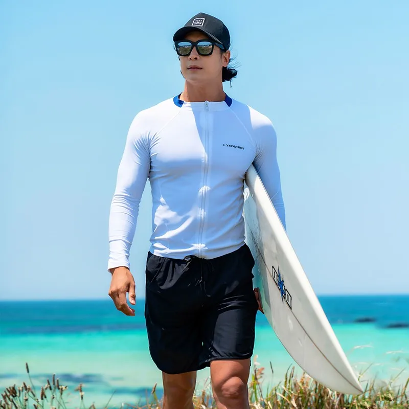 

SAILBEE men's rash Mens Long Sleeved Swimwear Floatsuit Tops UV Swimming Rash Guard Surfing Sail drop shipping