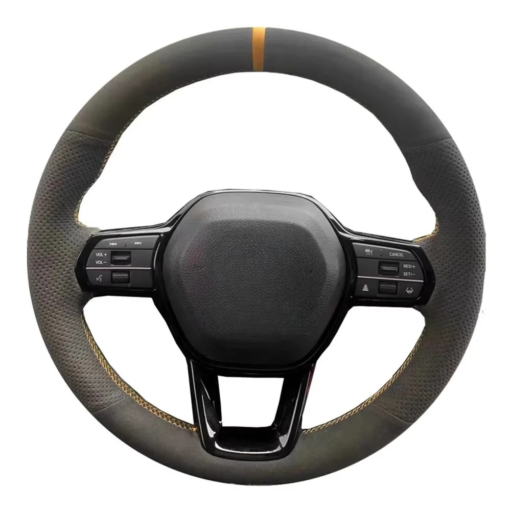 Customize DIY Comfortable Suede Leather Car Steering Wheel Cover For Honda Civic 11 XI 2021-2022 Car Interior Car Accessories image 2