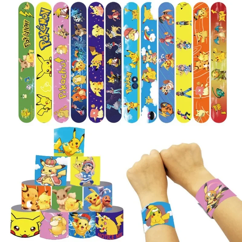 Pokemon Snap Cirkel Party Armbanden Pikachu Cijfers Anime Polsband Kind Klap Band Puzzel Speelgoed Jongens Meisjes Verjaardagsfeestje Geschenken