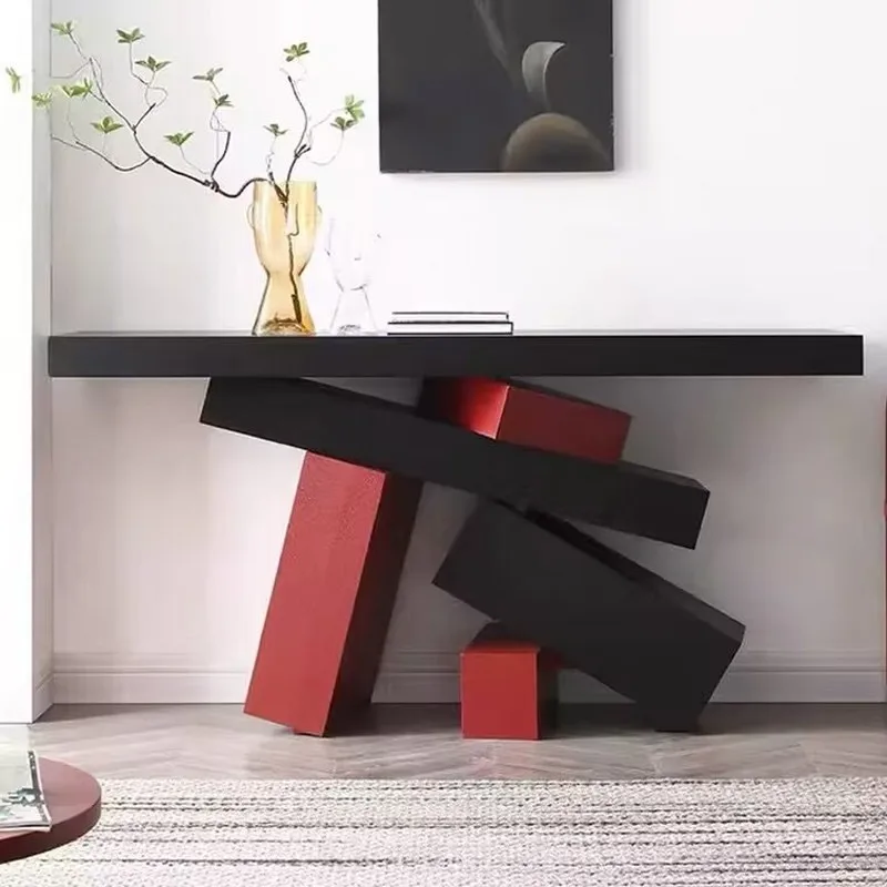 Italian entrance table, light luxury and high-end sense, facing the entrance desk at home, irregular creativity