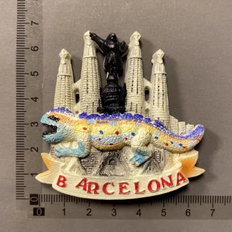 Spain 3D Resin Fridge Magnet Set - Barcelona Sagrada Familia Granada Seville Tourist Souvenir Refrigerator Sticker Gift