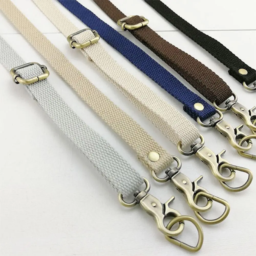 All-match 130cm Canvas Bag Strap Adjustable Rivet Reinforced Crossbody Bag Straps Replacement Bag Belt Women