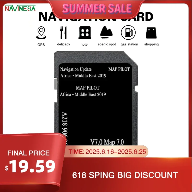 

Sat Nav Africa Middle East Maps 8GB SD Card 2019 for Mercedes A B-Class Car Navigation Garmin V7 SD Memory Card A2189060604 GPS