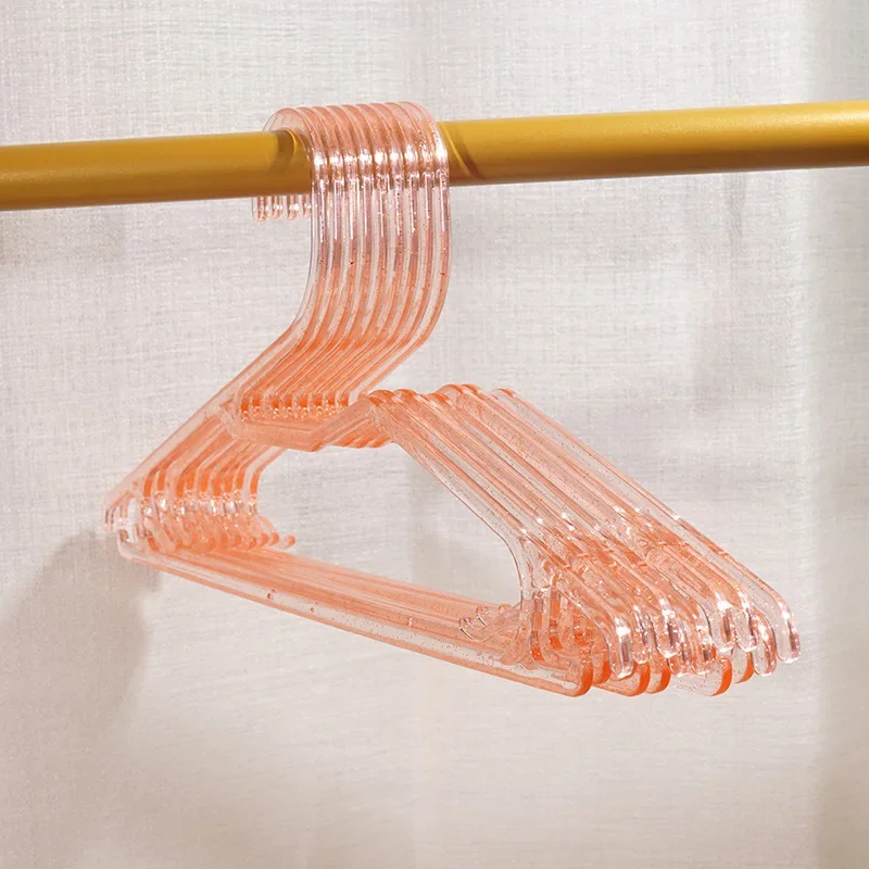 10pc/lot Clear Acrylic Clothes Racks,Non Slip Glitter Coat Hangers,Crystal Suit Hanger for Suit Coat Sweater Jacket Blouse Dress