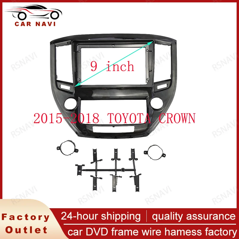 RSNAVI 9 inch Car facia Radio Panel for 2013-2018 Toyota Crown (Left Wheel) Dash Kit Install Facia Console Bezel Plate 2 DIN